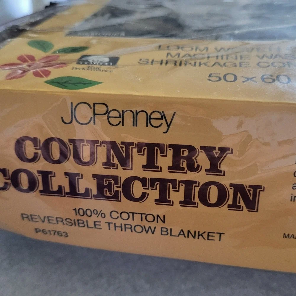 Vintage JCPenney Country Collection Blanket Throw Rocking Horse Loom Woven NOS - Picture 4 of 8